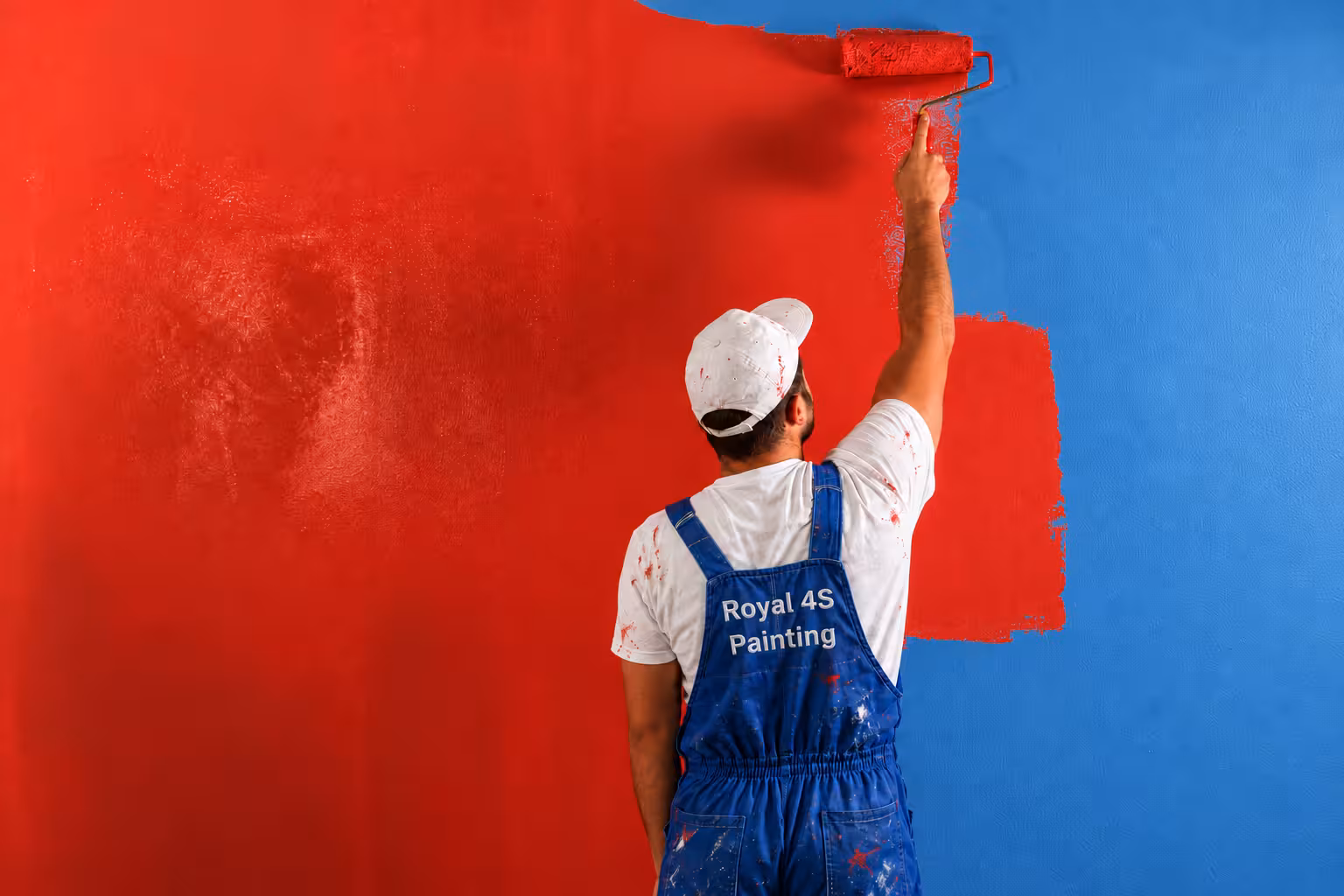 Royal 4S painter painting a wall red